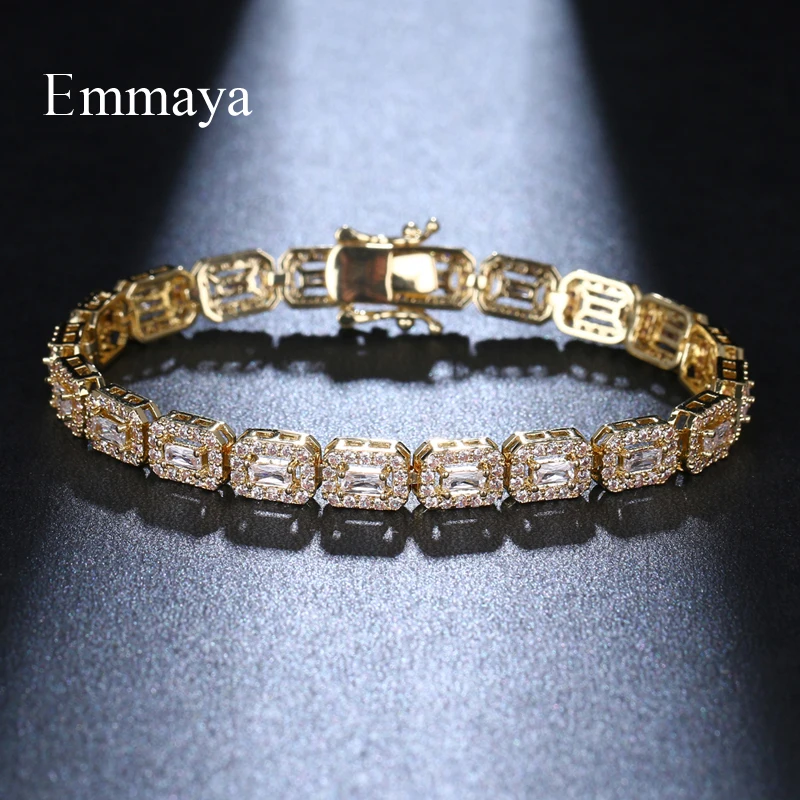 EMMAYA Basic Style Rectangle Appearance Three Color Choice For Women Zircon Attractive Bracelet In Fashion Party Elegant Jewelry