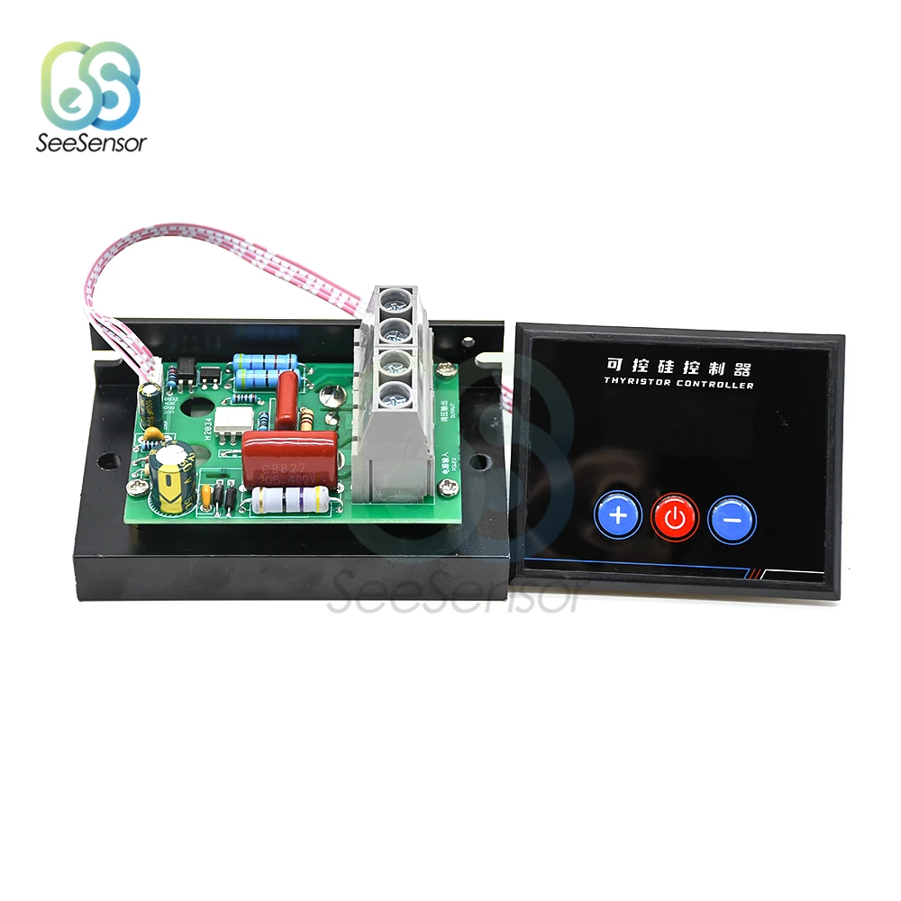 AC 220V 10KW 10000W BTU Kontrol Digital Regulator Tegangan Elektronik Kontrol Kecepatan Dimmer Termostat Pengontrol Thyristor