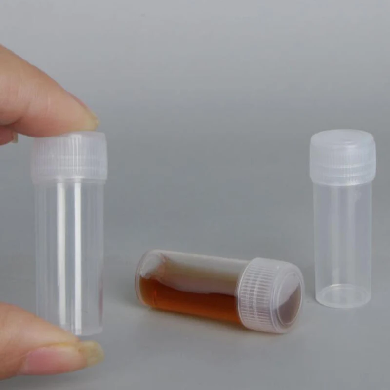 10Pcs 5ml Plastic Bottle Sample Jar 5g Small Barrel Vials Medicine Pill Liquid Powder Capsule Storage Container Packing Bottles