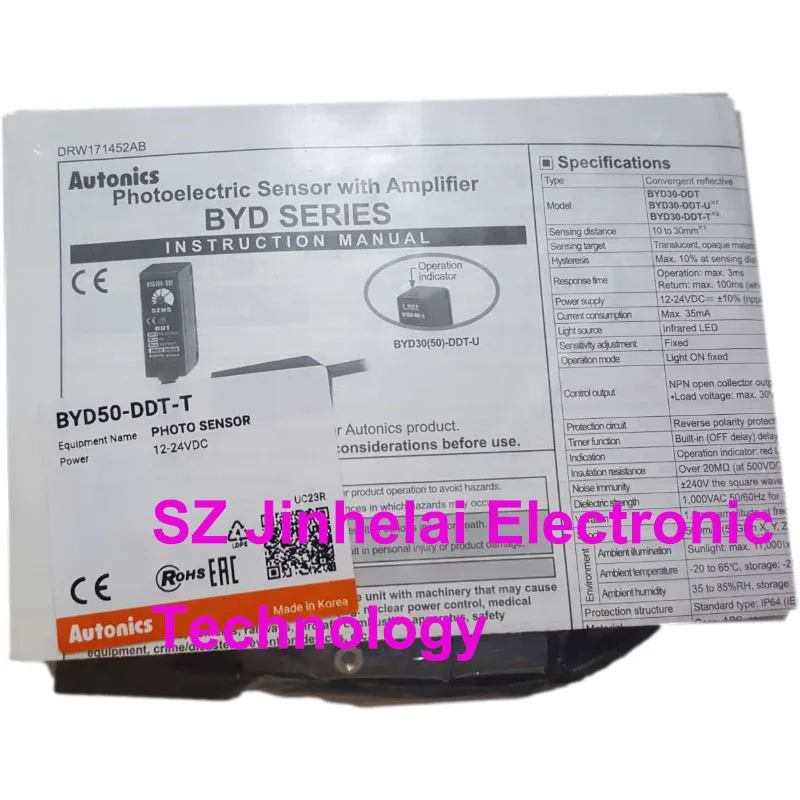 100% Mới Và Ban Đầu BYD50-DDT BYD50-DDT-T Autonics Cảm Biến Ảnh DC12-24V