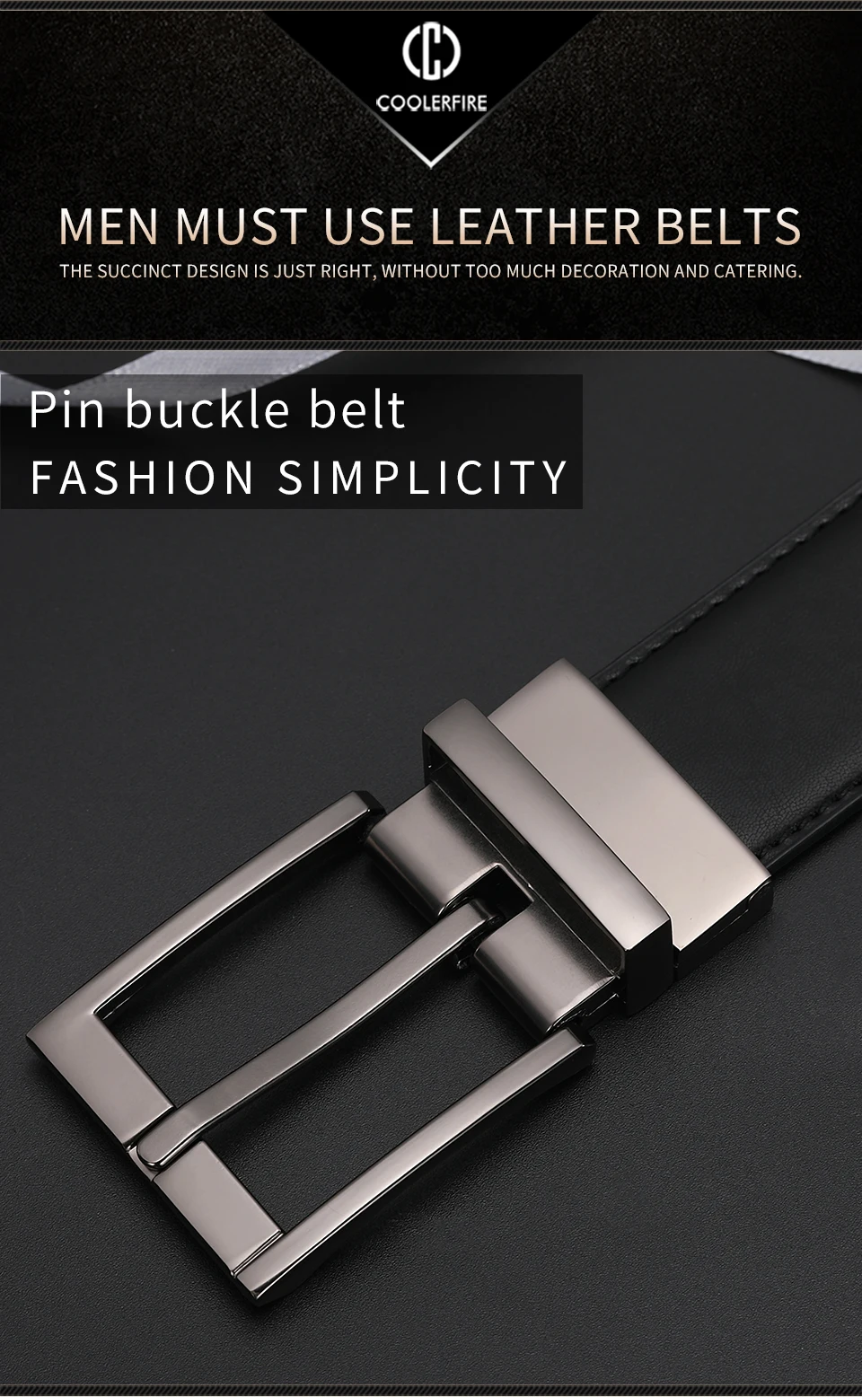 Wendegürtel aus echtem Leder für Herren, neuer Business-Kleidungsstil, braun und schwarz, wiederverwendbare Schnalle HQ110 – Detail 2