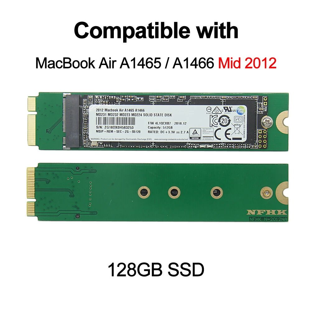 

128GB SSD Solid State Drive Compatible With Mid2012 MacBook Air A1465 A1466 MAC HD SSD 128G Hard Disk EMC2558 EMC2559 DIY Tools