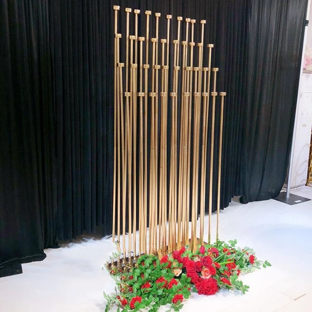 New wedding decoration tall gold metal candelabra candle holder candlestick  backgrounds stand stage decoration backdrop stand