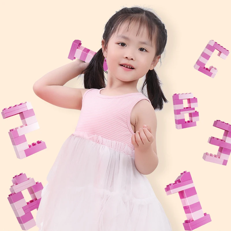 QWZ New Girls Pink Princess Castle DIY Assembly Building Blocks Bricks Parts Educational Toys For Children Kids Christmas Gifts