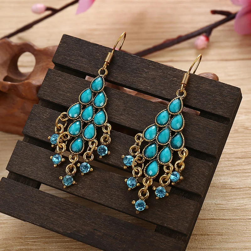 Retro Geometric Ladies Earrings Summer Boho Jewelry Women\'s Vintage Corful Beaded Tassel Earrings Bijoux