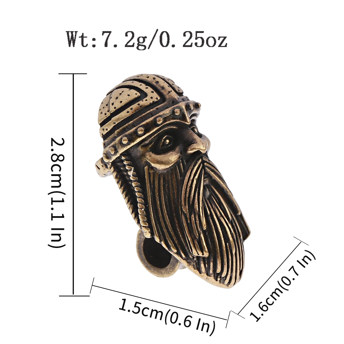 1pcs Long Beard Accessories DIY Craft Skull Bead Making Charm For Jewelry Punk Handmade Spacer Bead Copper Three Color Wholesale image 3