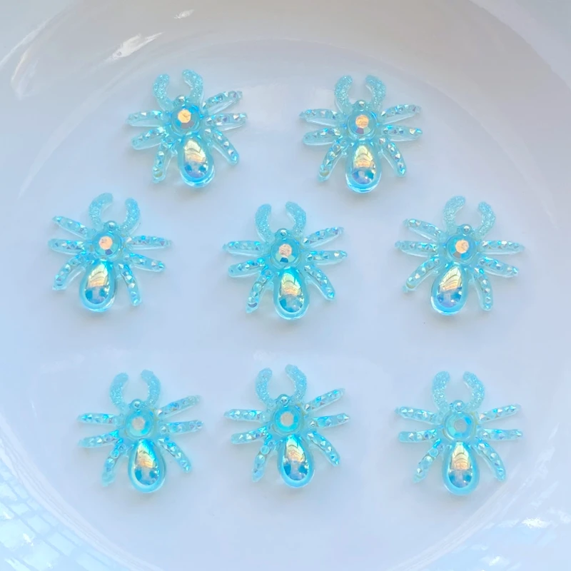 50Pcs ใหม่น่ารักเรซิ่น Mini Little Spider แบน Cabochon สมุดฝากข้อความ Kawaii DIY Embellishments อุปกรณ์เสริม