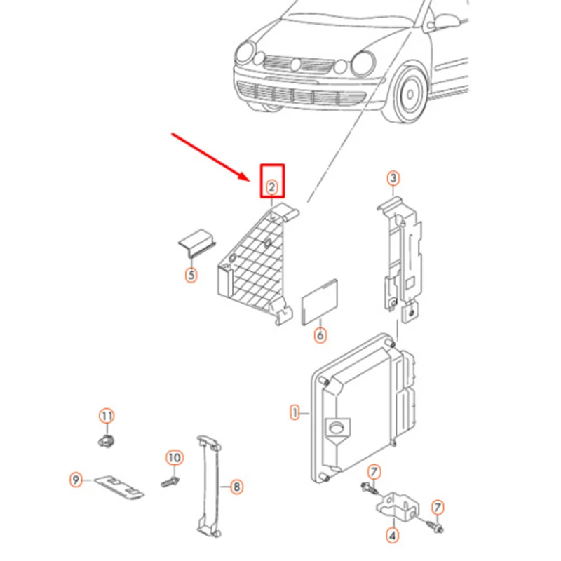 Engine computer board bracket 6Q0906507 6Q0 906 507 for VW POLO