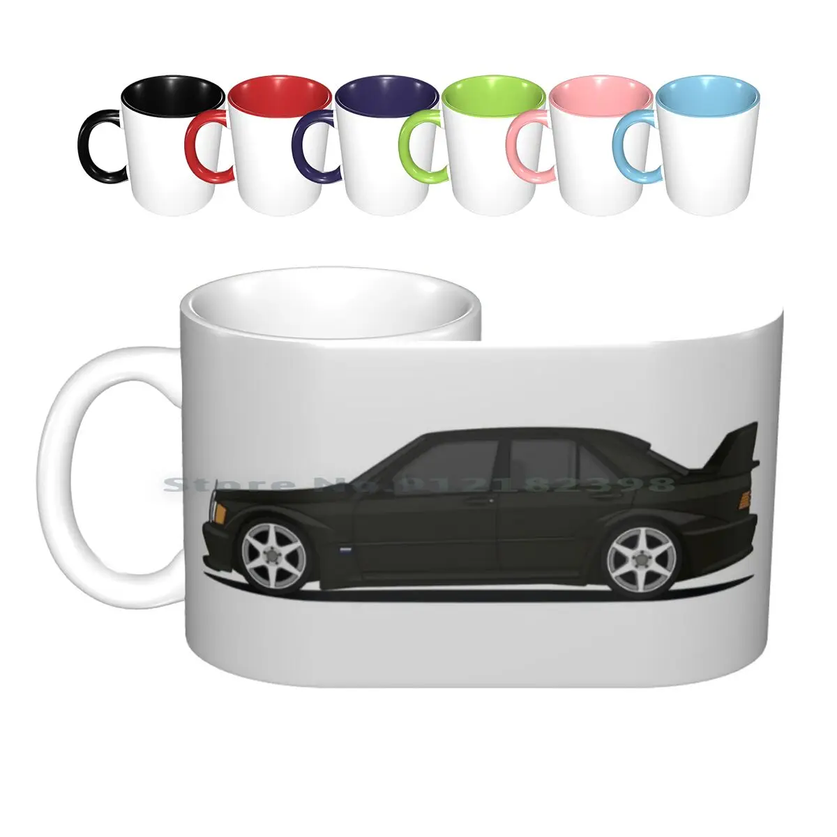 190 Evo 2 Ceramic Mugs Coffee Cups Milk Tea Mug 190 Evo 2 Automobile Classic Classic Car Tuning Black Car Black 190 Motorsport