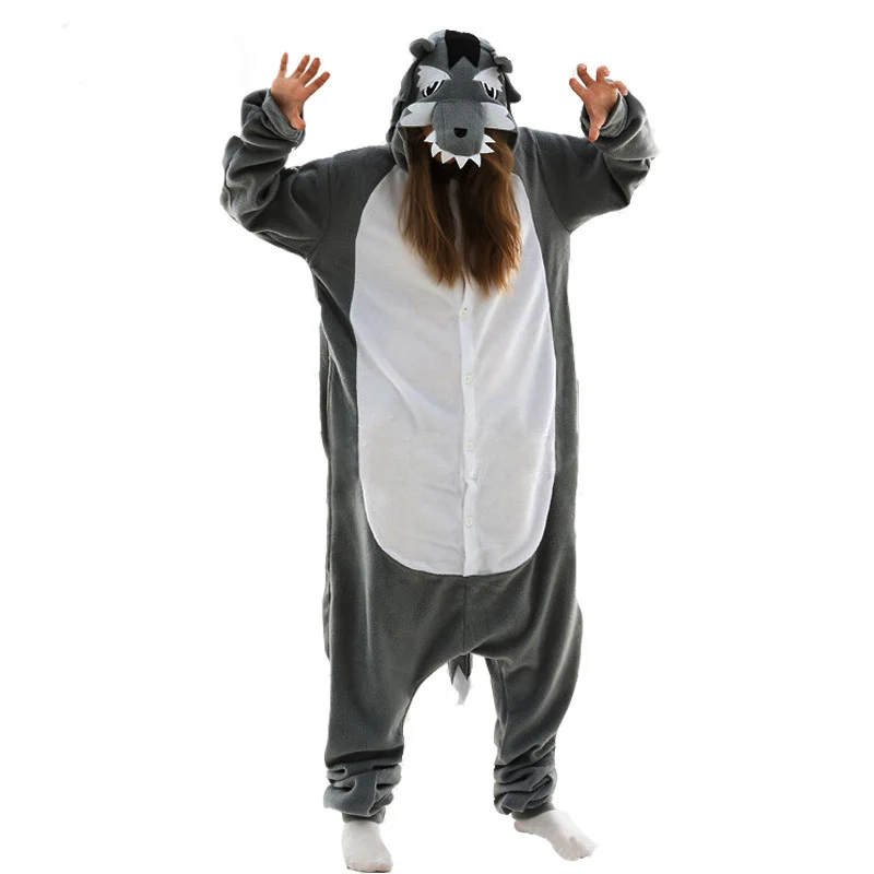

Unisex Big Bad Wolf woman Cartoon Kigurumi Onesie Pajamas Women Anime Jumpsuit Funny Sleepwear Girl Cosplay Clothes Clothing