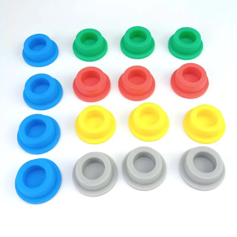 Bore 15-48.5mm Round Silicone Rubber Seal Hole Plug Blanking End Caps Seal T Type Stopper Black/White/Red/Yellow/Gray/Green/Blue