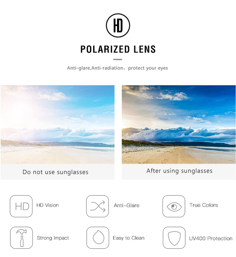Ultraleichte Sport-polarisierte Sonnenbrille für Herren und Damen, klassische Reimless-Sonnenbrille, modisch, für Outdoor-Fahren, Angeln – Detail 5