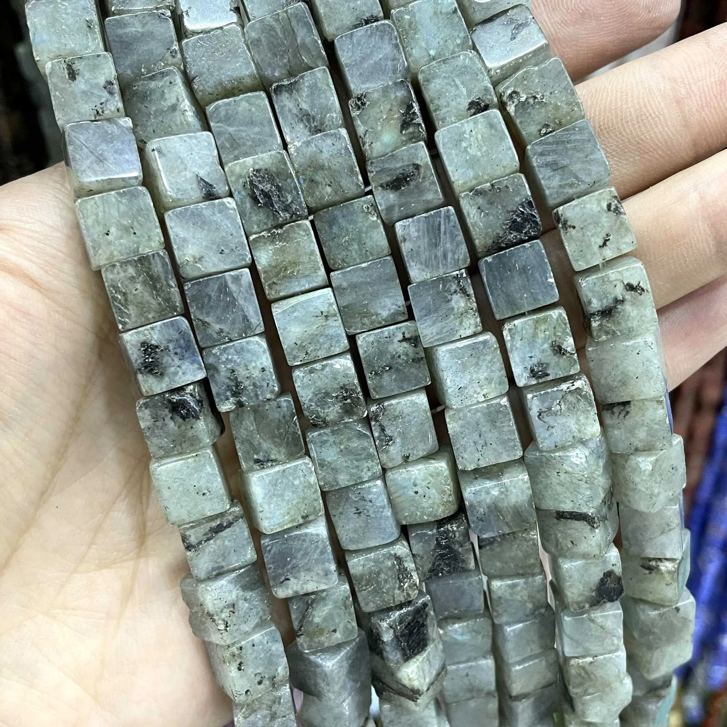 8*8mm Natural Square Agates Tiger Eye Turquoises Amazonite Crystal Jades Stone Beads For Jewelry Making DIY Bracelet Necklace