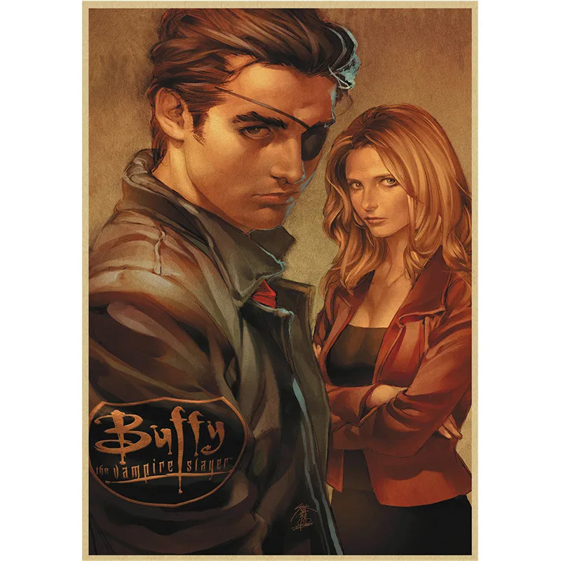 Buffy The Vampire Slayer Classic Thriller Movie Posters Kraft paper Artwork Funny Wall Stickers for House Room Club