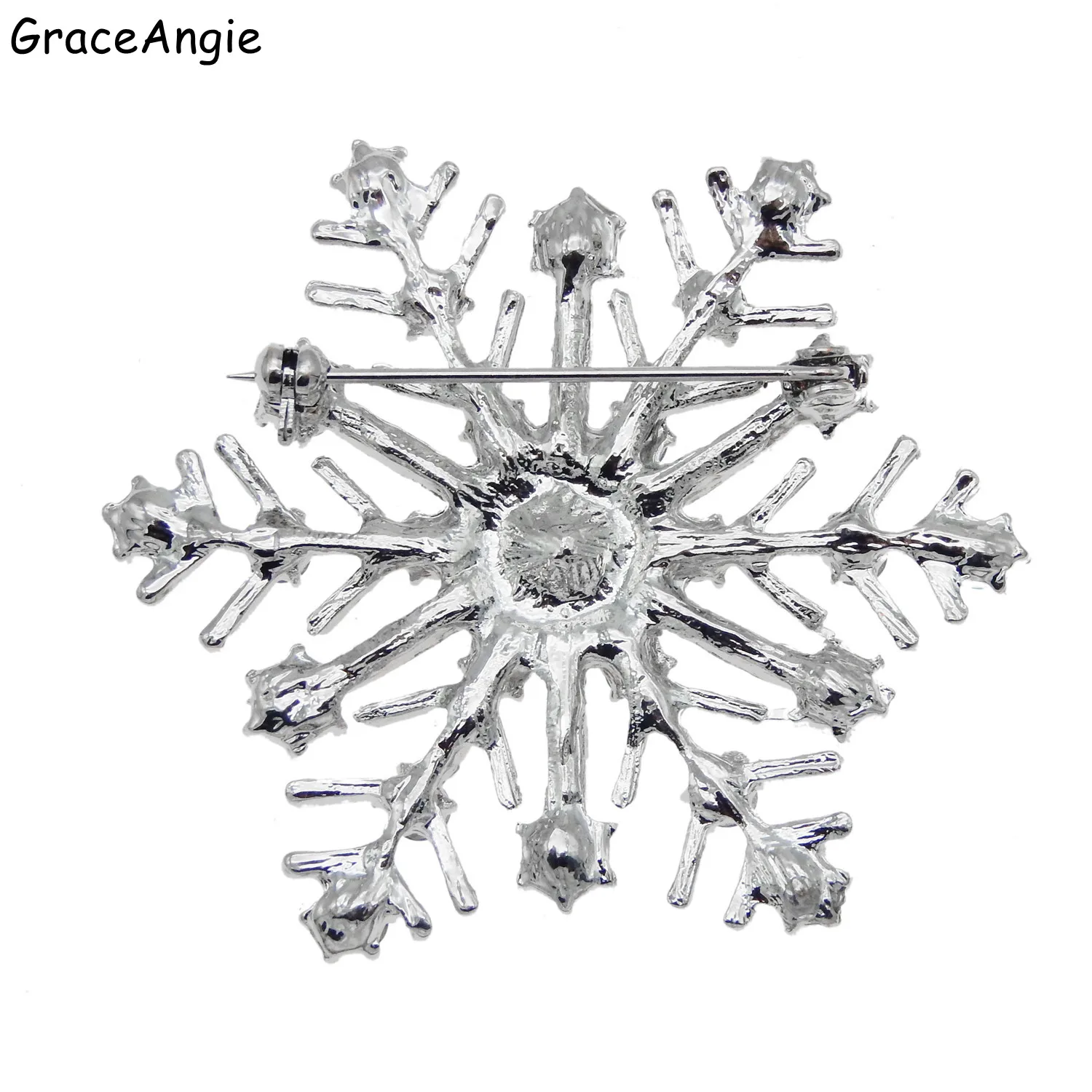 Fashion Pins Charming Crystal Rhinestones Brooch Unicorn Large Christmas Snowflake Brooch Christmas Brooches Gift Rhinestone