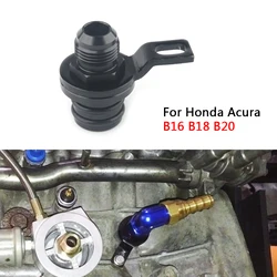 Black Rear Block Breather Fitting Adapter For Acura Integra Honda CR-V Civic Oil Catch Can B16 B18 B20
