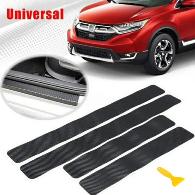 3D Carbon Fiber Protect Car Door Sill Sticker Decals for Nissan Teana X-Trail Qashqai Livina Tiida Sunny March Murano Geniss