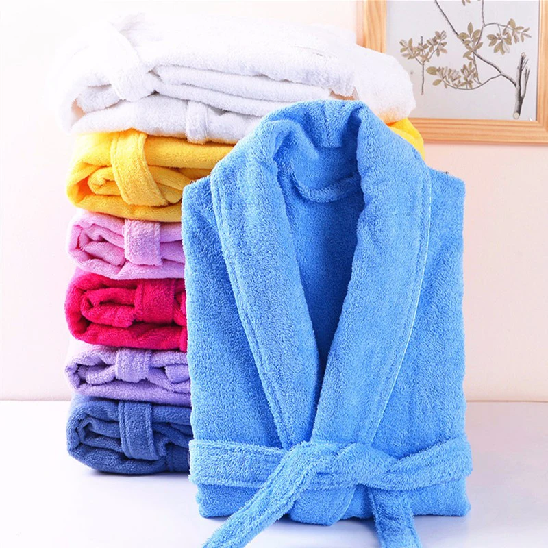 Winter Cotton Unisex Long Terry Bathrobe Women Men Towel Bath Robe Femme Dressing Gown Bridesmaid Robes Lovers Kimono Sleepwear