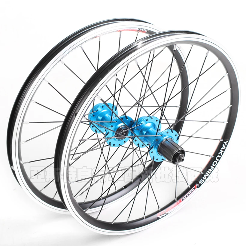 20 Inch 406 Folding Bicycle Casette Wheelset V Brake/Disc Brakes Double Aluminum Alloy Rim Sealed Bearing Wheels 28 Hole