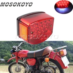 Red Motorcycle Taillights LED License Plate Light Rear Tail Brake Stop Lamp W/ Reflector for Minsk 125 cc 125CC Carpathians 50cc