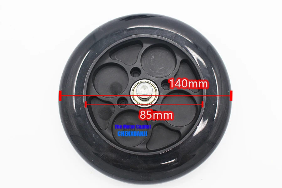 6 Inches PU Wheel 140mm Castor  for Electric Scooter Easy Folding   Skateboard Bicycle Children Front Rear