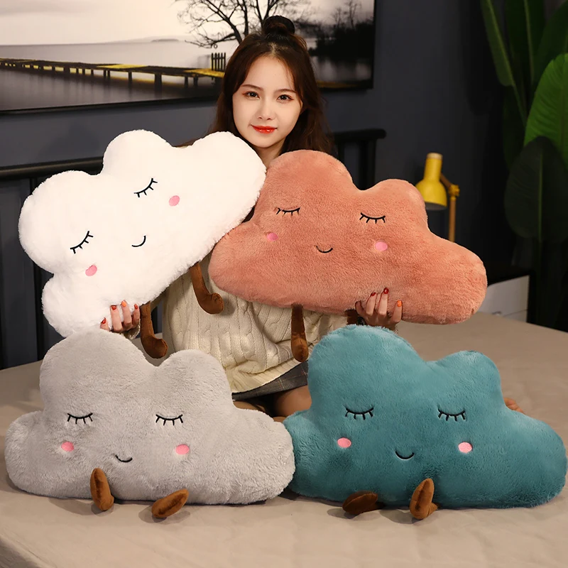 

New Arrival Kawaii Cloud Plush Pillow Stuffed Cartoon Soft Cloud Toy Cushion Grils Baby Home Decor Birthday Gift For Children