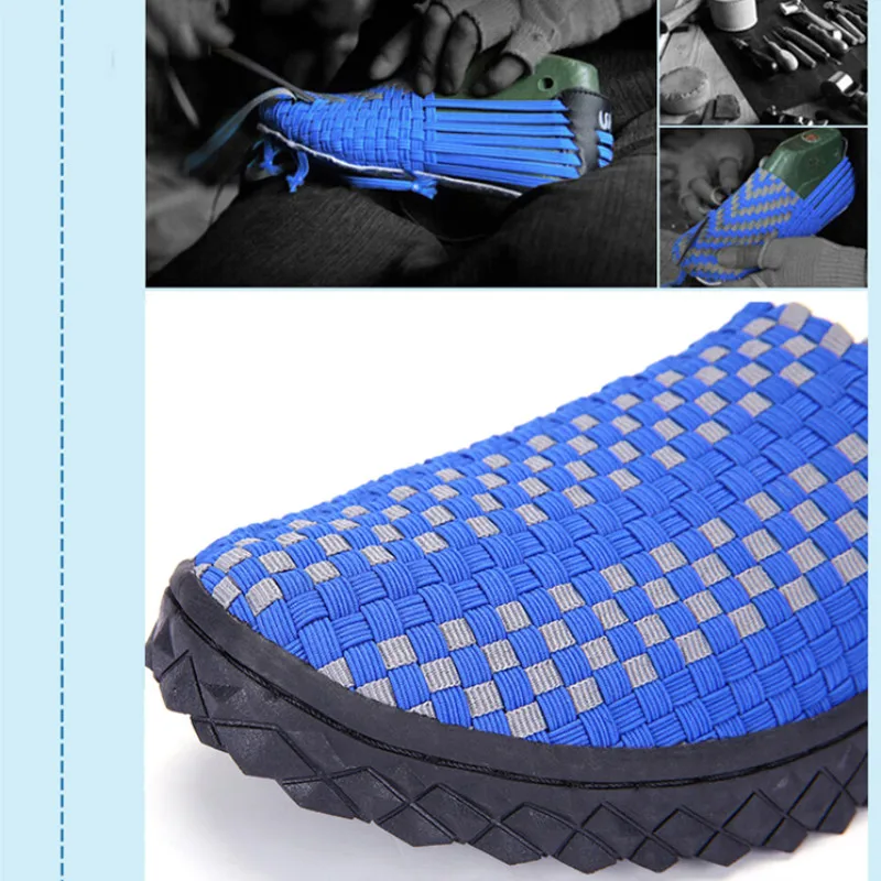 STRONGSHEN Women Shoes Summer Casual Flats Breathable Female Sneakers Woven Walk Shoes Slip On Ladies Loafers Handmade Shoes