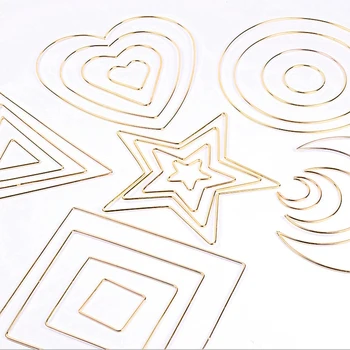 REGELIN 골드 ColorMetal 드림 캐처 Dreamcatcher 반지 Macrame 공예 후프 DIY 웨딩 바람 차임 매달려 장식 액세서리