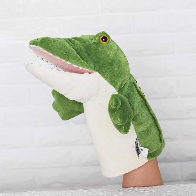 Animal Plush crocodile Alligator Hand Puppet Puppets Kids Cute Soft Toy Story Pretend Playing Dolls Gift For Children, 28CM