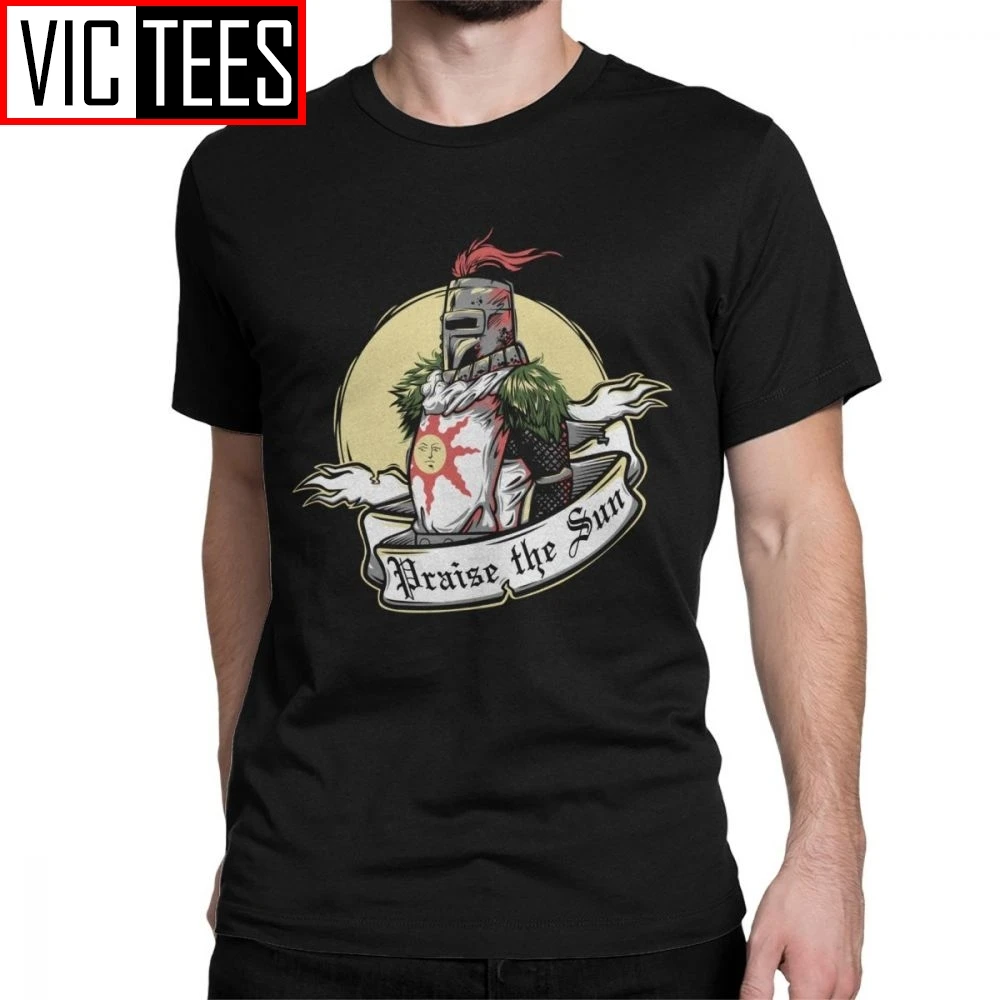 Dark Souls Men T Shirt Praise The Sun Bloodborne Game Awesome Tees Round Collar T-Shirts Pure Cotton Summer Sweatshirt
