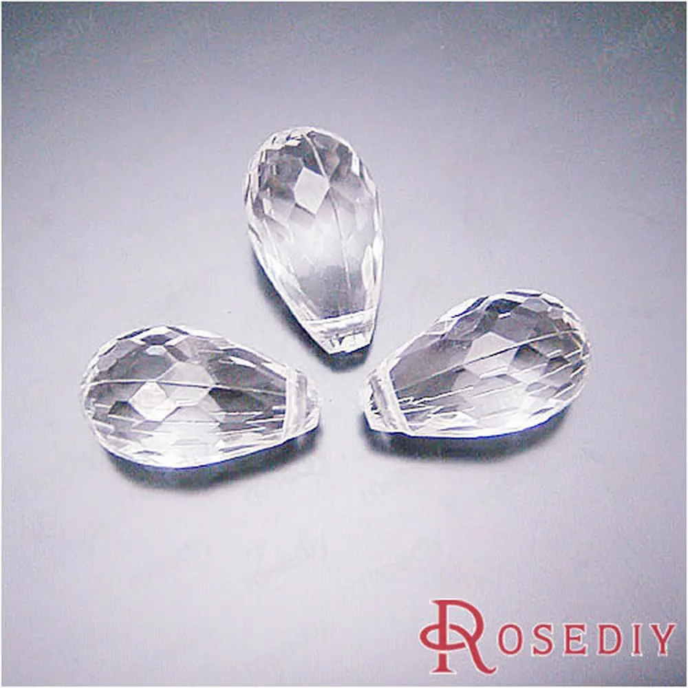 

Wholesale 23*13mm Transparent White Big Water Drop Acrylic Beads Diy Jewelry Findings Accessories 120g Roughly 45 pieces(JM6144)