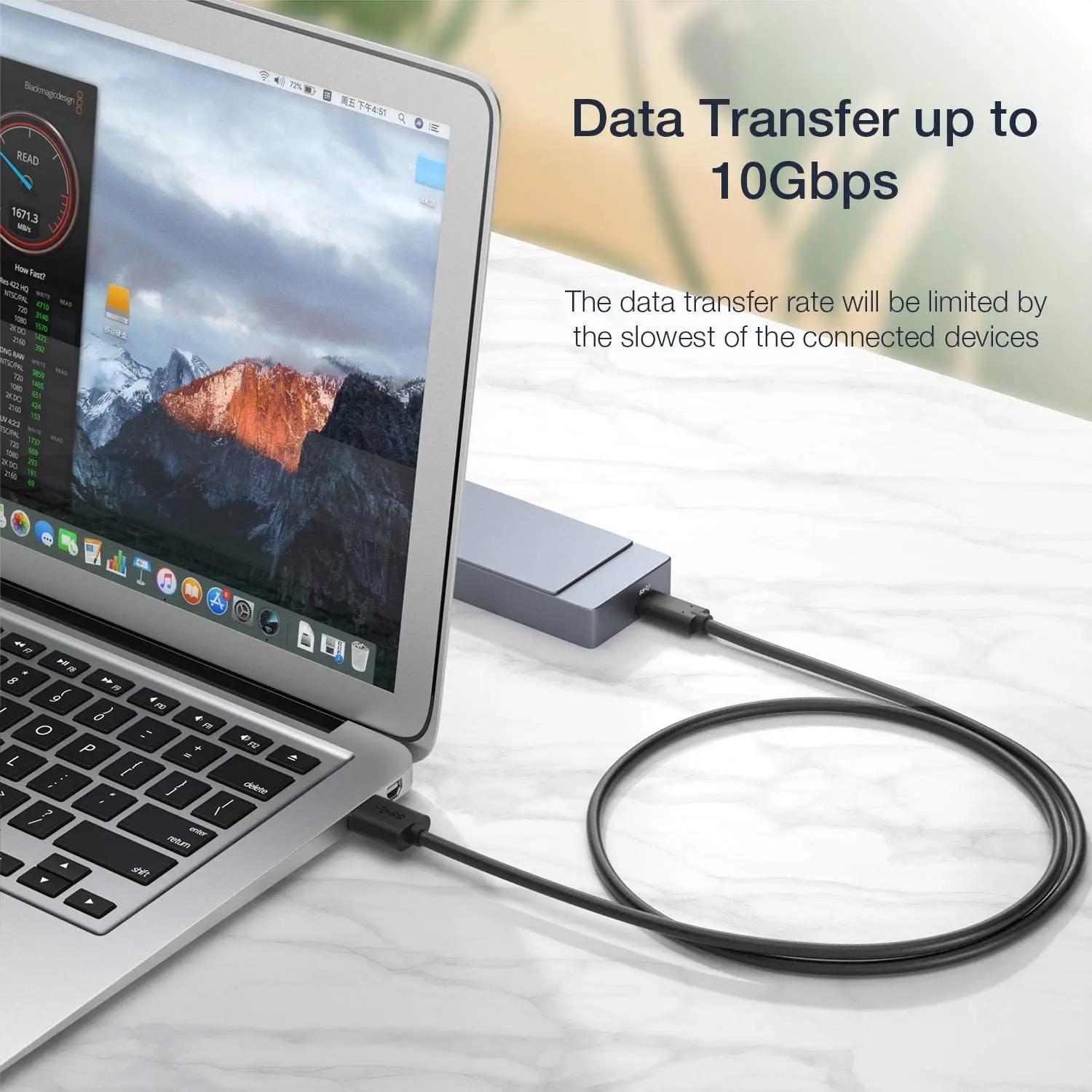 كابل USB من النوع C 3.3 إلى USB 3.0 ، 2 حزمة ، مقاوم سحب 56 كيلو أوم ، متوافق مع Samsung Galaxy S10E ، S10