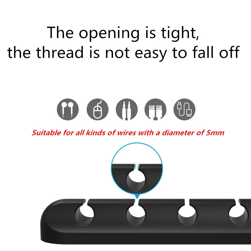 Cable Organizer Silicone USB Cable type c Winder Desktop Tidy Management Clips Cable Holder for Mouse Headphone Wire