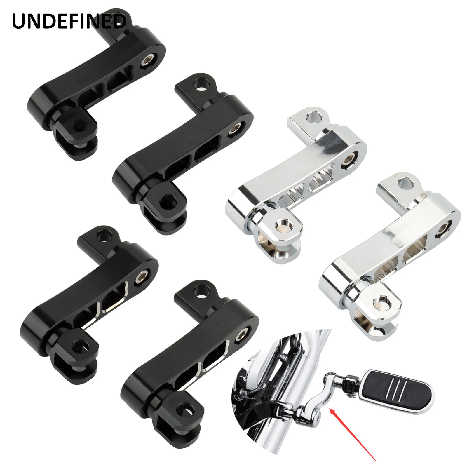 

Motorcycle Passenger Foot Pegs Mount Kit Black For Harley For Honda For BMW Universal Highway Footpeg Clamp Extensions Bracket