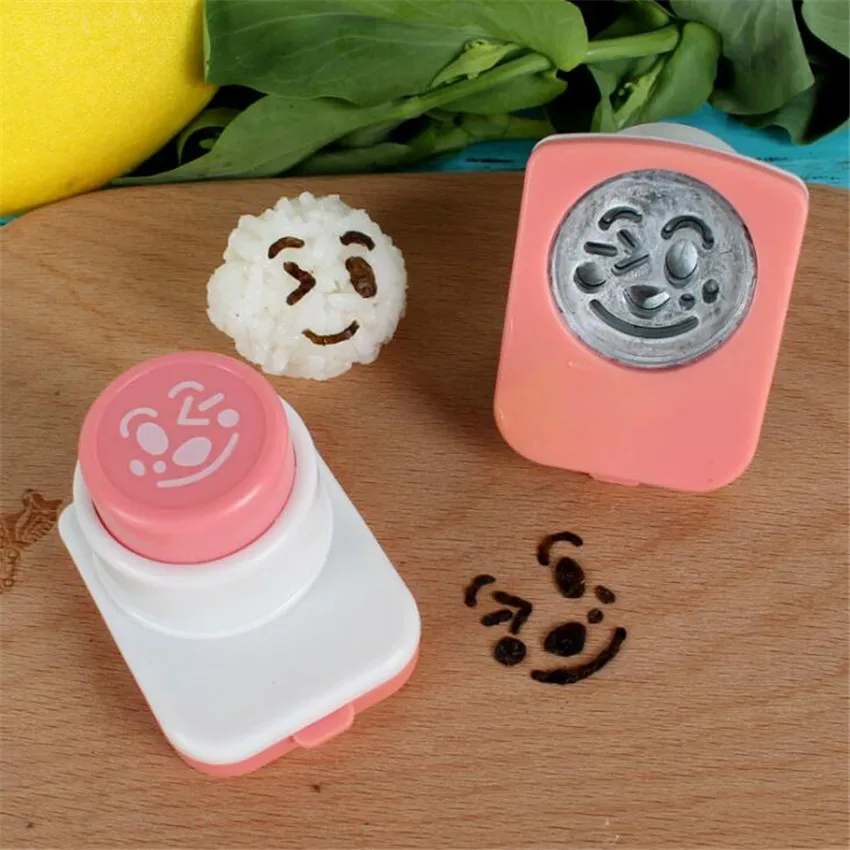 1PC Cute Sushi Rice Ball Mould Cartoon Expression Embossing Molds DIY Seaweed Rice Moulds For Children Student Lunch Decoration