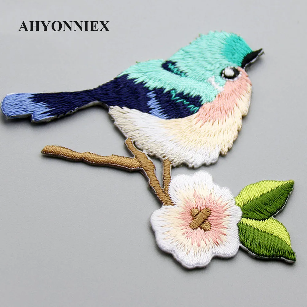AHYONNIEX Hohe Qualität Vogel Patch Stickerei Aufkleber Eisen auf Patches für kleidung applique stickerei DIY Kleidung Zubehör – Detail 7
