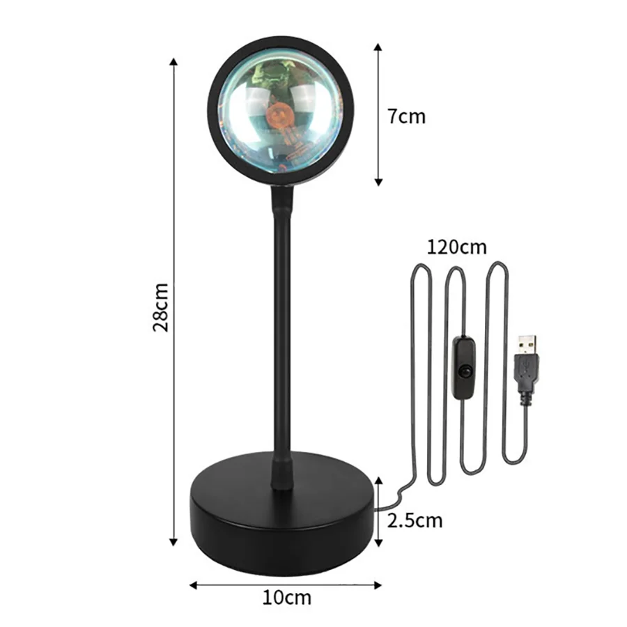 USB LED Sunset Arco-íris Lâmpada Bar Atmosfera Fotografia Fundo Projetor Humor Luz Sala Decoração Quarto Night Light