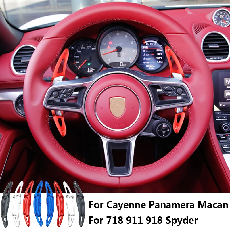 

For Porsche Panamera Macan Cayenne 718 911 918 Spyder Wheel Steering Gear Shift Paddle Extension Shifter Car Styling