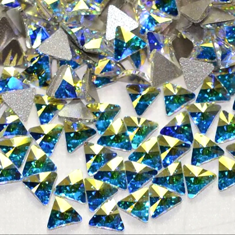 20pcs 5mm Glass Nail Art Rhinestones Mini Triangles AB Colorful Stones Nail Art Garment Charm Crystal Rhinestone 3D Nail Jewelry