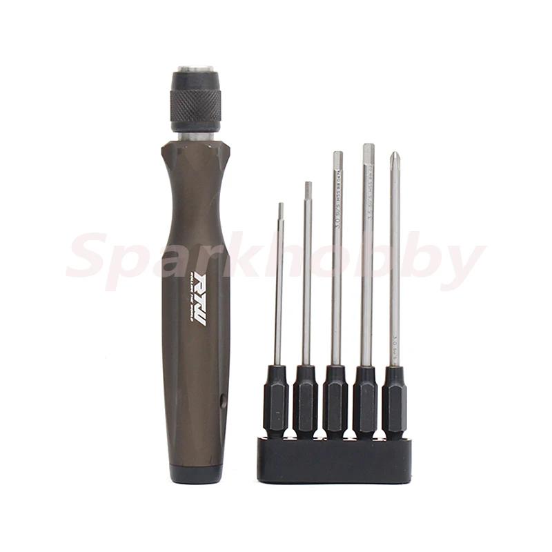 1SET RTW 5 in 1 Hex Phillips Screwdriver Repairing Tool 1.5/H2.0/H2.5/H3.0mm/PH1 holder and head High speed steels RC Model ACCS