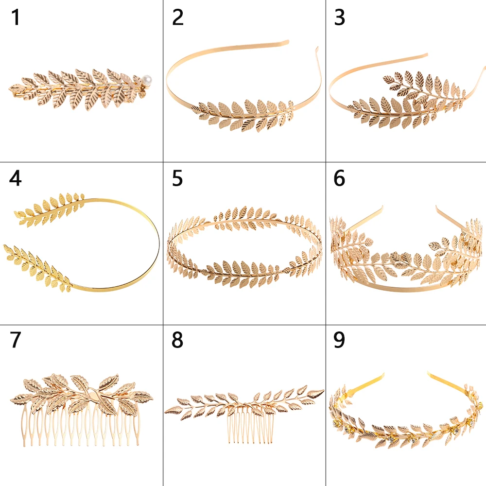 Bridal Hair Accessories Gold Hair Bands Gold Leaves Butterfly Vintage hair ornament Wedding Headband Tiara Women Hair Crown