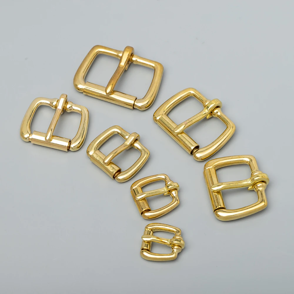 1pcs 13-38mm Solid Brass Rectangle Adjust Roller Pin Buckle Snap Belt Buckles for Leather Craft Hand Bag Belt Strap Shoe Webbing