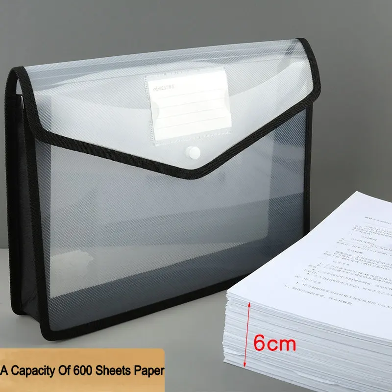 Imagem -03 - Organizador de Documentos Transparente a4 Bolsa de Arquivo a3 de Grande Capacidade Desenho de Armazenamento de Papel Limpar Envelopes Pcs