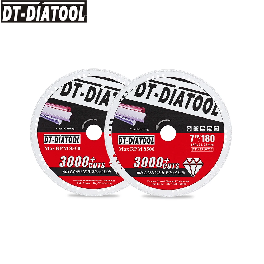 DT-DIATOOL 2 قطعة ضياء 4-9 بوصة الماس أسطوانة تقطيع المعادن قطع عجلة المنشار شفرة ل أنبوب الصلب الحديد حديد التسليح القاطع القرص