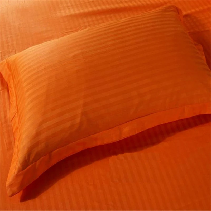 Orange Bedroom Home Hotel Cotton Satin Stripe Single Pillowcases Bed Pillow Case Pillow Sack Pillow Cover Pillowslip 48*74cm