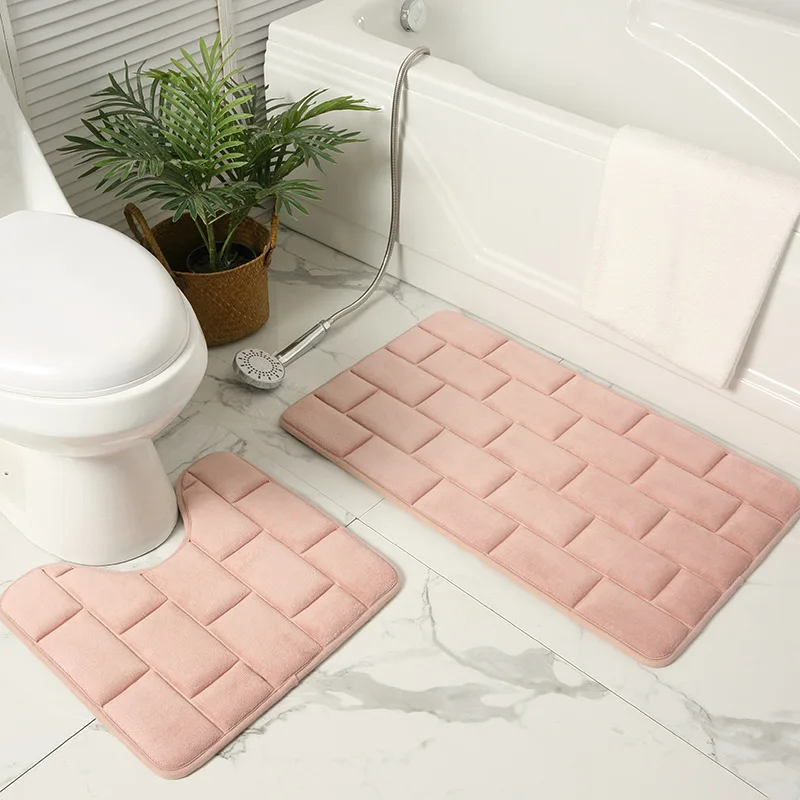 

Modern Bathroom Bath Mat Set, Toilet Carpets, Super Soft Washroom, Lavatory Floor Rugs, Memory Foam Feet Pad, Around Closestool