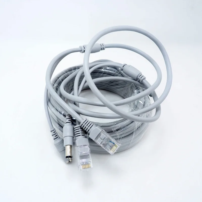 NC-10M 10PCS/lot 10M/33ft Cat5E Network Ethernet LAN Video /DC 12V Power Extention Cable for CCTV IP Camera