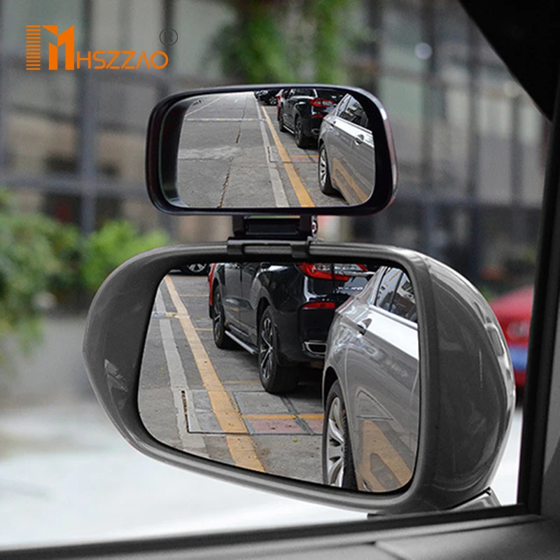 Car Mirror 360 Degree Adjustable Wide Angle Side Rear Mirrors blind spot Snap way for parking Auxiliary rear view mirror