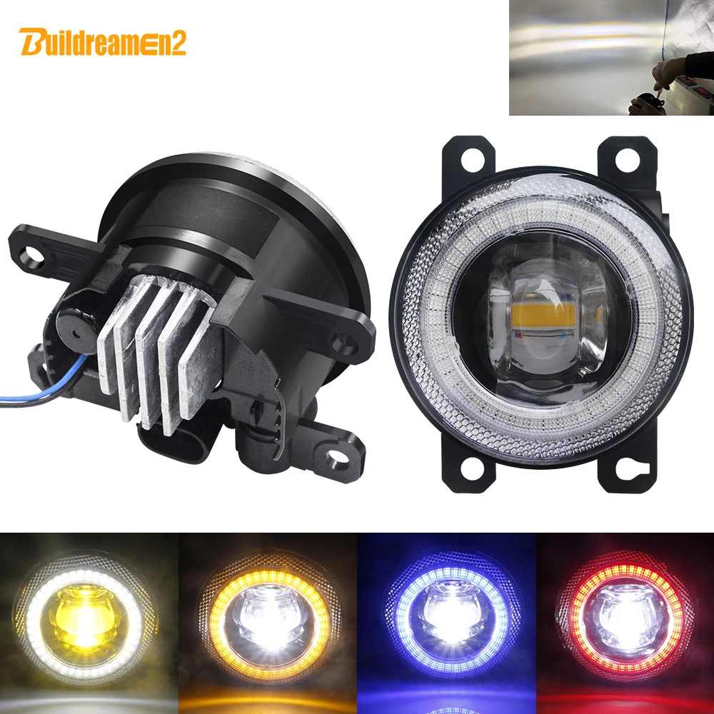 2 Pieces Car Angel Eye Fog Light 30W 8000LM LED Daytime Running Light Fog Lamp 12V For Jeep Compass Cherokee Renegade