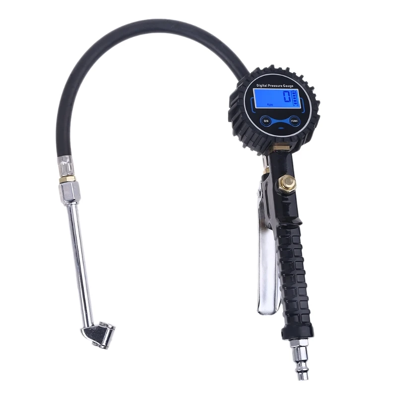 

Digital Tire Inflator with Pressure Gauge 32cm 12" Hose Dual Head Air Chuck 200 Heavy Duty for Car Motorcycle